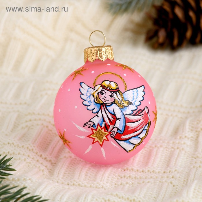Ёлочный шар «Ангелочек» новогодний, d=6 см, МИКС - Фото 1