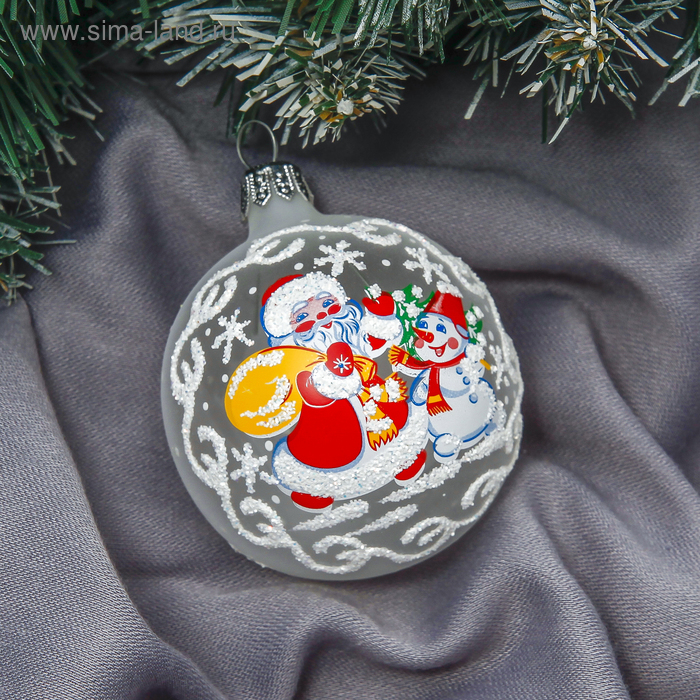 Ёлочный шар «Ветерок», новогодний, d=6 см, белый - Фото 1