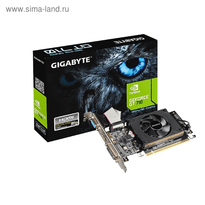 Видеокарта Gigabyte GeForce GT 710 (GV-N710D3-1GL) 1G,64bit,DDR3,954/1800 - Фото 1