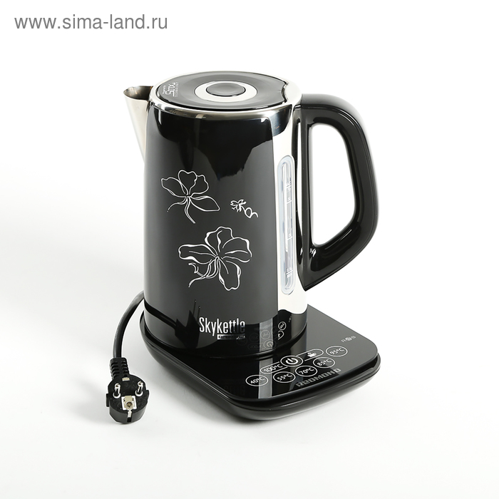 Чайник электрический Redmond RK-M170S, пластик, колба металл, 1.7 л, 2400 Вт, черный - Фото 1
