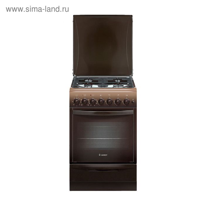 Плита комбинированная Gefest 5102-02 0001, газовая, 4 конфорки, 55 л, электрическая духовка, коричневая - Фото 1
