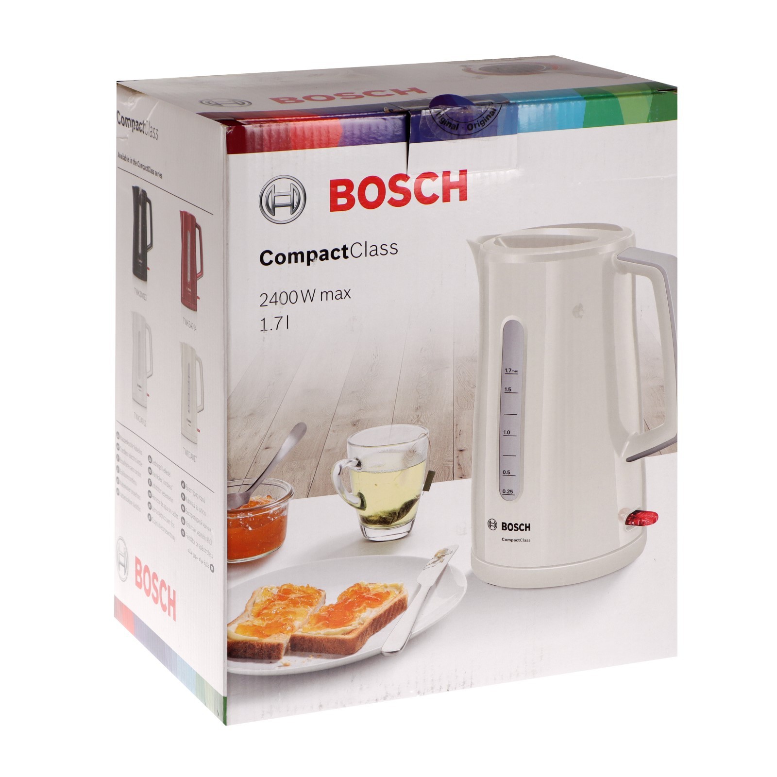 Чайник электрический Bosch TWK3A017 CTWK20, пластик, 1.7 л, 2400 Вт, бежевый (14