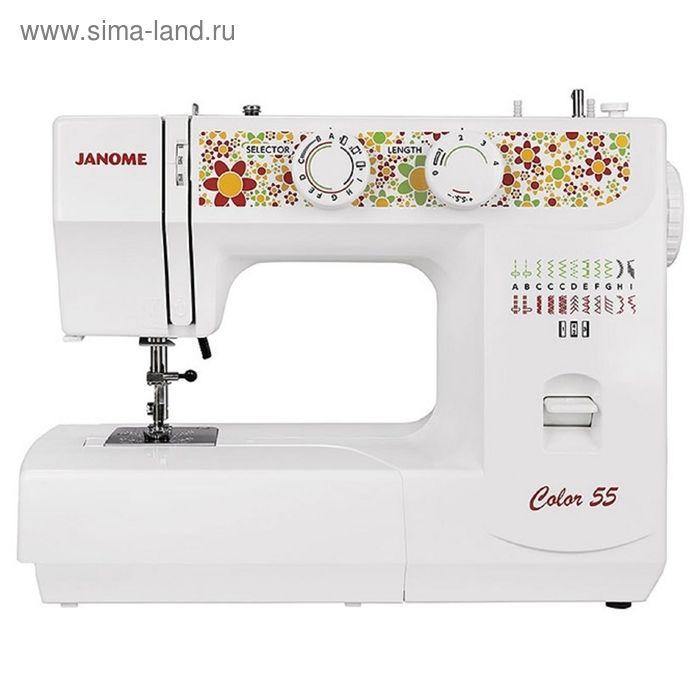 Швейная машина Janome Color 55, 17 операций, обметочная, потайная, эластичная строчка, белый - Фото 1
