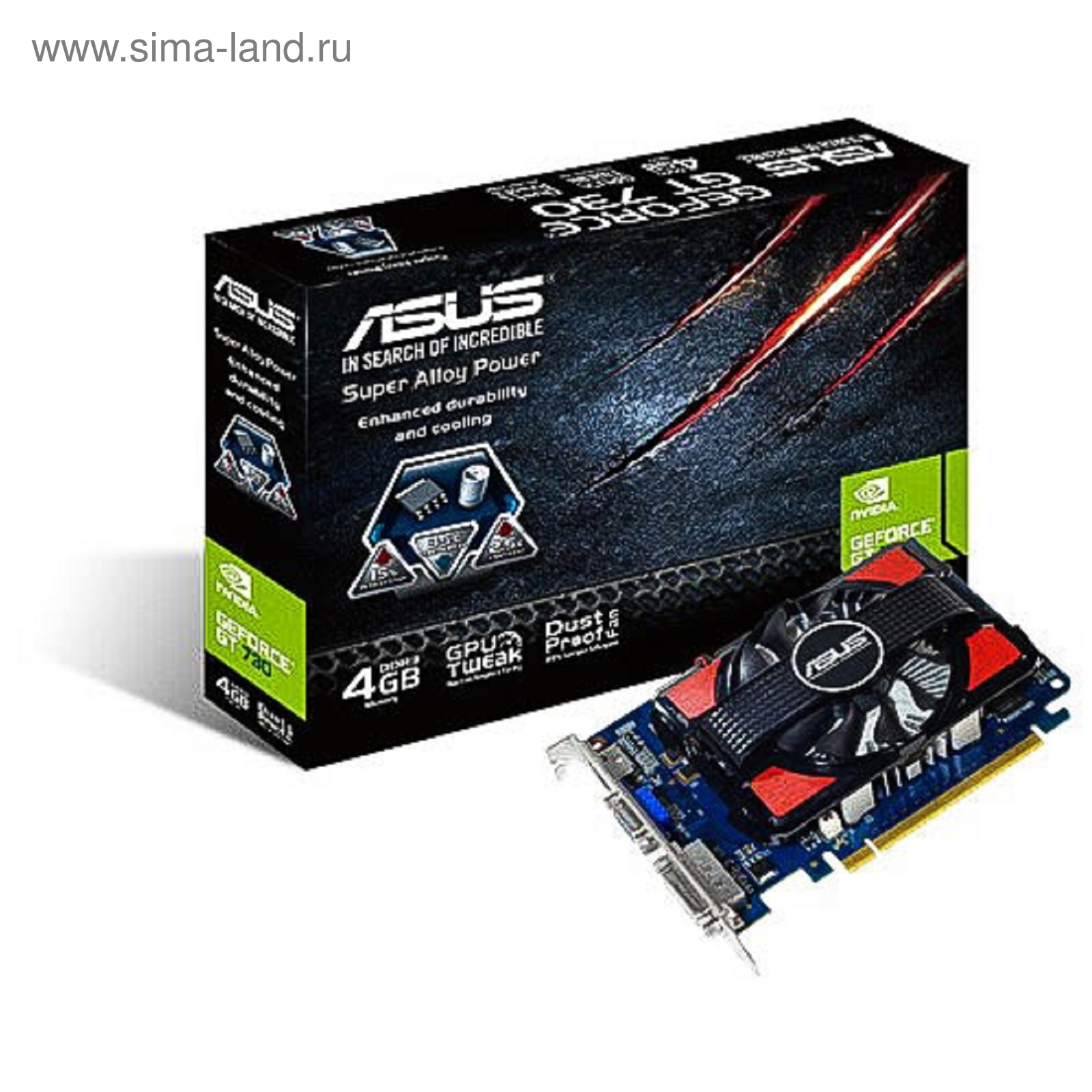 Видеокарта Asus GeForce GT 730 (GT730-4GD3) 4G, 128bit, DDR3, 700/1100, Ret  (1484371) - Купить по цене от 5 335.11 руб. | Интернет магазин SIMA-LAND.RU