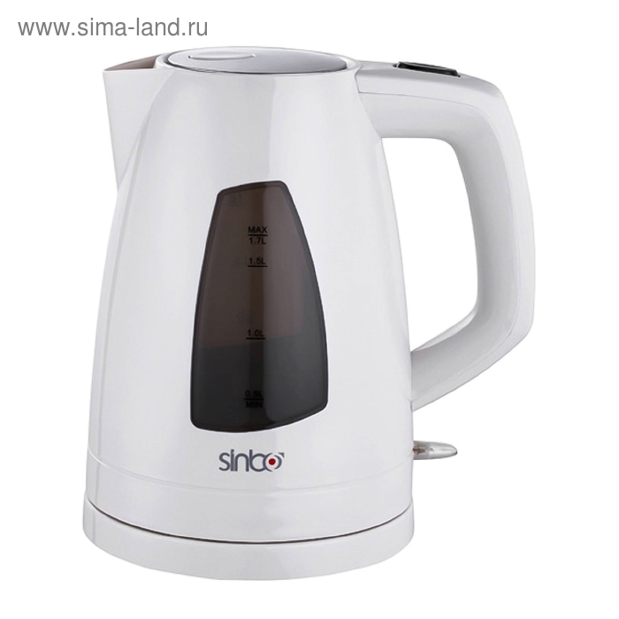 Чайник электрический Sinbo SK 7302, пластик, 1.7 л, 2200 Вт, белый - Фото 1