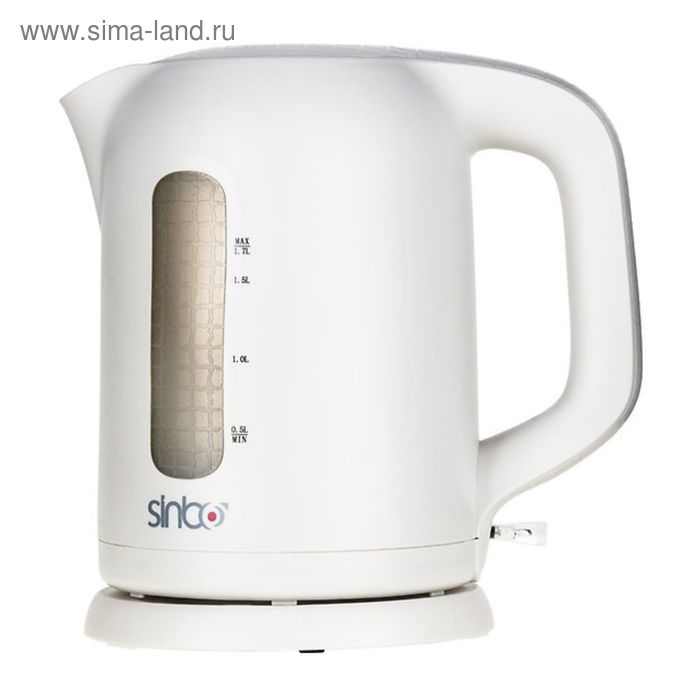 Чайник электрический Sinbo SK 7319, пластик, 1.7 л, 2000 Вт, белый - Фото 1