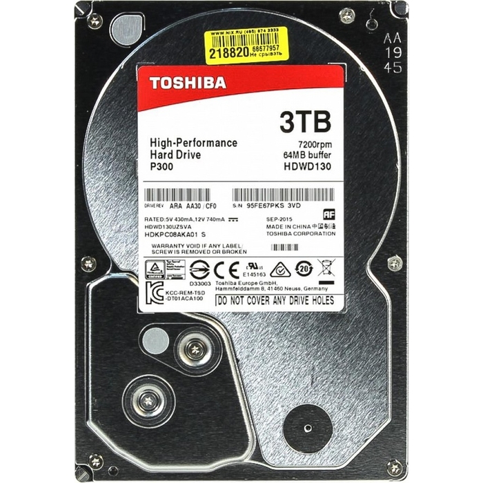 Жесткий диск Toshiba P300 3Tb (HDWD130UZSVA) SATA-III
