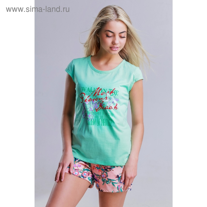 Комплект женский (футболка, шорты), цвет МИКС, размер 44 (арт.8444) - Фото 1