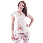 Футболка женская, принт цветы, размер 48 - Фото 1