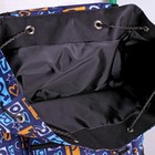 Рюкзак молодёжный, отдел на шнурке, наружный карман, цвет чёрный/синий - Фото 3