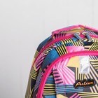 Рюкзак молодёжный на молнии "Цветы", 1 отдел. 1 наружный карман, чёрный/малиновый - Фото 4