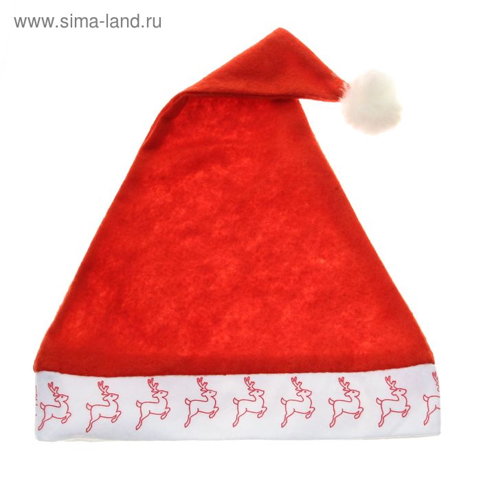 Колпак новогодний "Классика" кант с оленем, 28*34 см - Фото 1