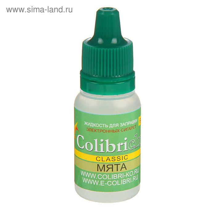 Жидкость для многоразовых ЭИ Colibriclub Classic, мята, 6 мг, 10 мл - Фото 1