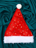 Колпак новогодний «Золотые снежинки» 28×40 см, красный - Фото 8