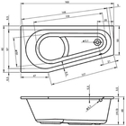 Ванна акриловая Riho DELTA 160x80 R, асимметричная - Фото 2