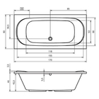 Ванна акриловая Riho TAURUS 170x80, прямоугольная - Фото 2