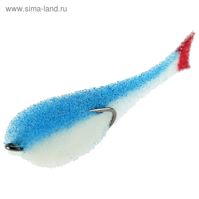 Рыбка поролоновая Helios, 6.5 см, цвет бело-синий, крючок № 4 - Фото 1