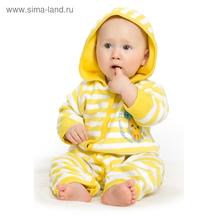 Комбинезон детский, рост 68-74 см, цвет жёлтый - Фото 1