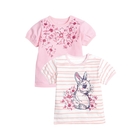 Рубашечка с коротким рукавом, 3-6 месяцев, 2 шт, цвет белый/розовый - Фото 1