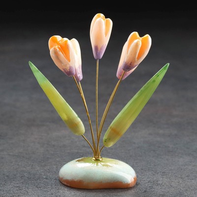 Фигурка «Цветы. Подснежники», 5 цветков, селенит