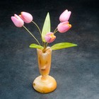 Сувенир «Тюльпаны в вазе», 5 цветков, 11× 22 см, селенит - фото 8477213