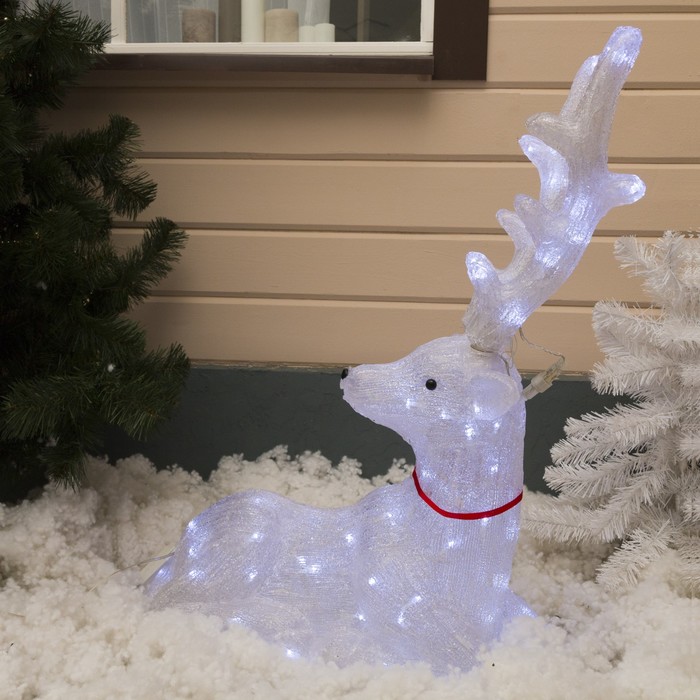 Светодиодная фигура «Олень мудрый» 60×37×76 см, 120 LED, 8 режимов, 220 В, свечение белое