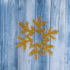 Наклейка на стекло "Снежинка с золотинкой" 10,5х12 см, золото - фото 20657965