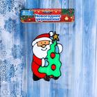 Наклейка на стекло "Дед Мороз с ёлкой" 9х14 см - Фото 3