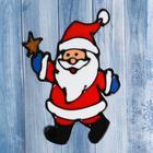 Наклейка на стекло "Дед Мороз со звездой" 9,5х14,5 см - фото 10735875