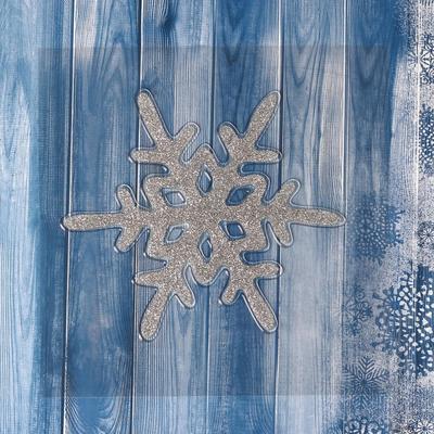 Наклейка на стекло «Снежинка», 15×15 см, серебристая