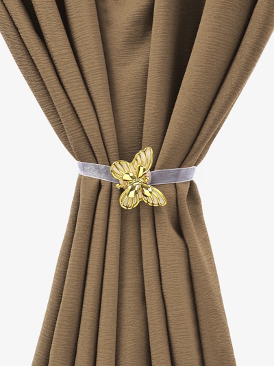 Подхват для штор «Бабочка», 6×4 см, 26 см, цвет золотой/белый