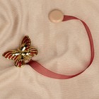 Подхват для штор «Бабочка», 6 × 4 см, 26 см, цвет золотой/бордовый - Фото 2