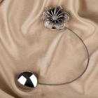 Подхват для штор «Лютик», d=5.5 см, цвет серебряный - Фото 2