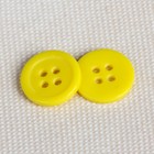 Пуговица, 4 прокола, d = 12 мм, цвет жёлтый - Фото 1