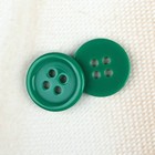 Пуговица, 4 прокола, d = 12 мм, цвет зелёный - Фото 1