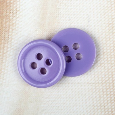 Пуговица, 4 прокола, d = 15 мм, цвет сиреневый