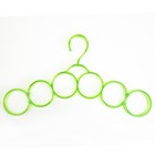 Плечики для галстуков и шарфов, 37×21 см, 6 колец, цвет зелёный - Фото 1