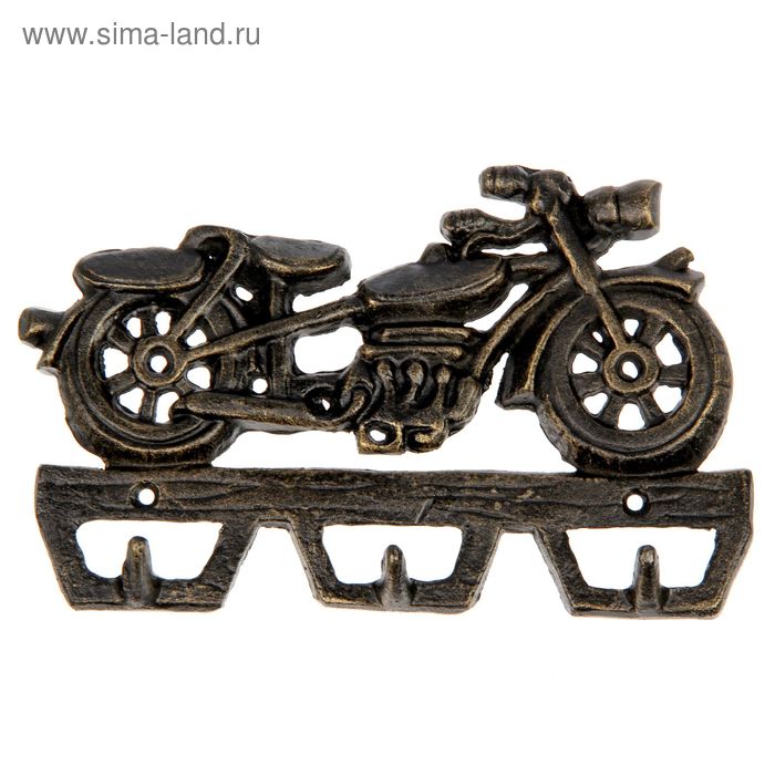 Крючки декоративные металл "Мотоцикл с клаксоном" 12,5х20х2 см - Фото 1