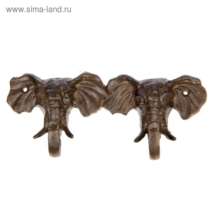 Крючки декоративные металл "Два слона" 9х21х5 см - Фото 1