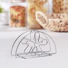 Салфетница Доляна «Цветок»,13×6×7.5 см, серебряная - Фото 2