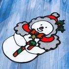 Наклейка на стекло «Снеговик в шапочке», 12.5×15.5 см - Фото 2