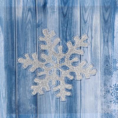 Наклейка на стекло «Снежинка - серебряный блеск» 16×15.5 см, серебристая