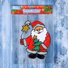 Наклейка на стекло «Дед Мороз с ёлкой и звёздочкой», 14.5×18 см - Фото 3