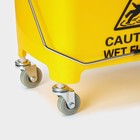 Тележка для уборки с отжимом и ведром, 20 л, жёлтая - Фото 2