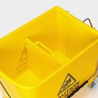 Тележка для уборки с отжимом и ведром, 20 л, жёлтая - Фото 5