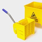 Тележка для уборки с отжимом и ведром, 20 л, жёлтая - Фото 6
