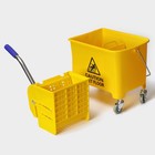 Тележка для уборки с отжимом и ведром, 20 л, жёлтая - Фото 7