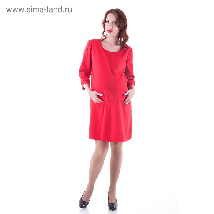 Платье женское для беременных, размер 44, рост 168, цвет красный (арт. 0332) - Фото 1