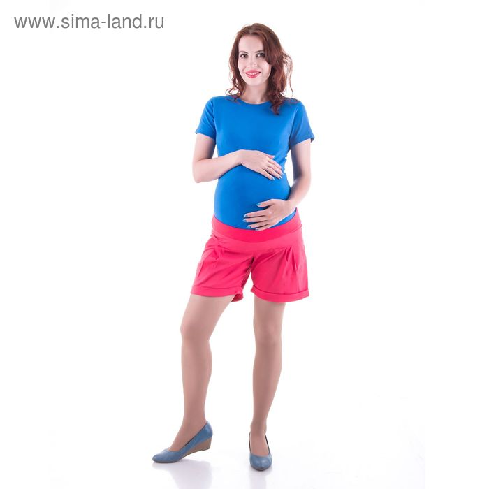 Шорты женские для беременных, размер 44, рост 168, цвет коралловый (арт. 0182) - Фото 1