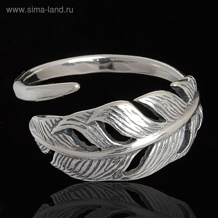 Кольцо «Сокол», безразмерное, цвет чернёное серебро - Фото 1